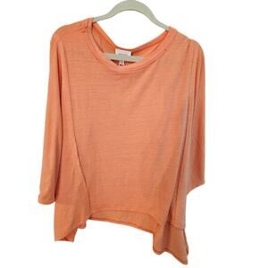 Heyson Oversized Draped Sleeve Top Womens size Medium in Orange Cream